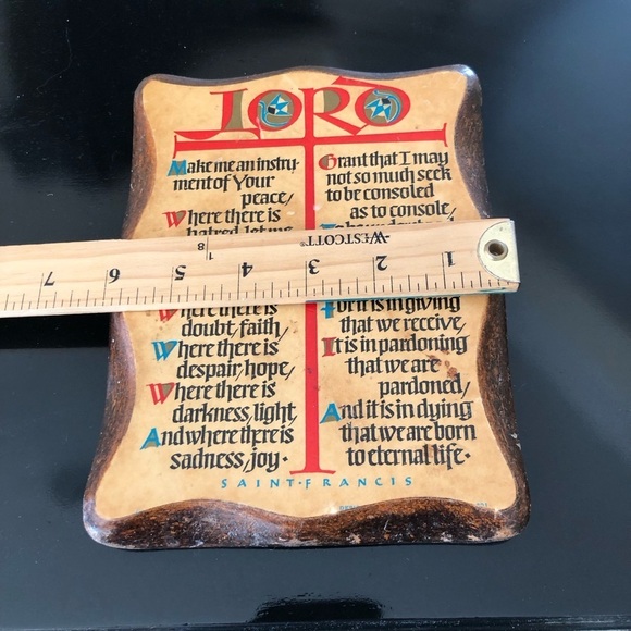 Vintage Lord Make me an instrument of your peace Wooden Prayer Wall Plaque - Picture 2 of 4